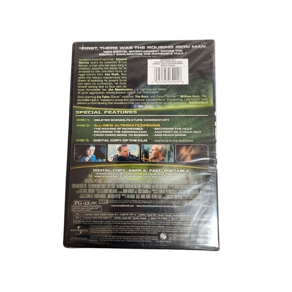 The Incredible Hulk 3-Disc Special Edition DVD Edward Norton Liv Tyler Tim Roth - Picture 2 of 2